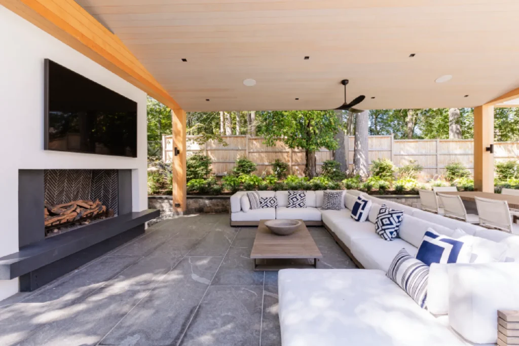 Resort House by Spring Architecture + Design, a 3,800 sq ft sustainable coastal residence featuring modern architecture, net-zero energy design, luxury outdoor living, pool house, and energy-efficient systems.
