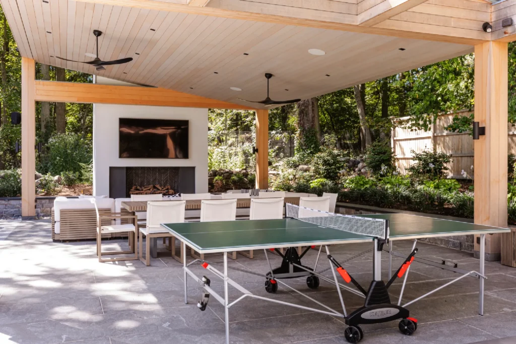 Resort House by Spring Architecture + Design, a 3,800 sq ft sustainable coastal residence featuring modern architecture, net-zero energy design, luxury outdoor living, pool house, and energy-efficient systems.