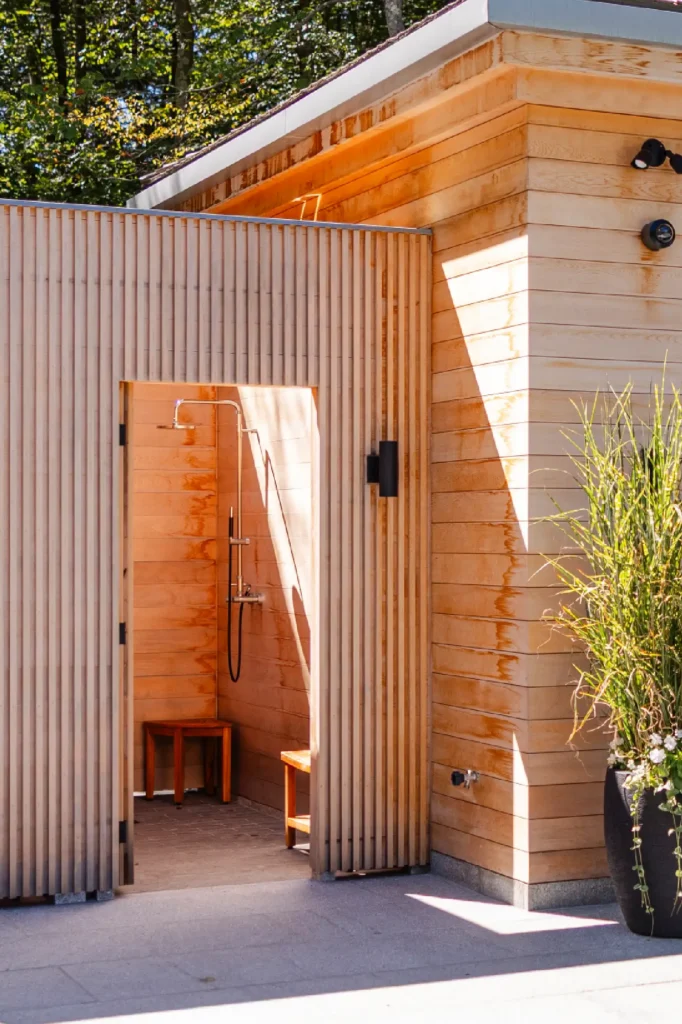 Resort House by Spring Architecture + Design, a 3,800 sq ft sustainable coastal residence featuring modern architecture, net-zero energy design, luxury outdoor living, pool house, and energy-efficient systems.