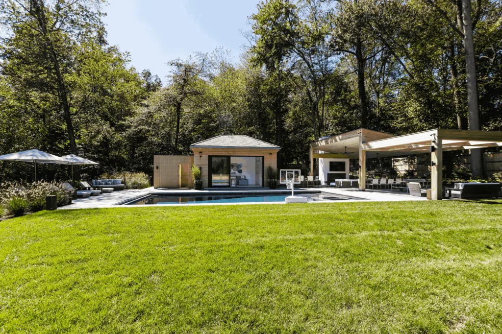 Resort House by Spring Architecture + Design, a 3,800 sq ft sustainable coastal residence featuring modern architecture, net-zero energy design, luxury outdoor living, pool house, and energy-efficient systems.